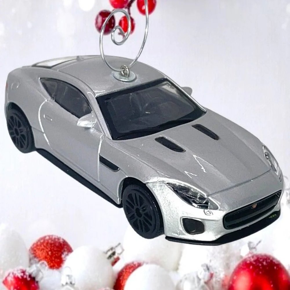 Jaguar F-type Coupe Luxury Sports Car 4" 1:43 ONEโ OF A KIND Christmas Ornament